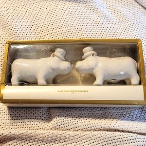 Stoneware Hippo Salt and Pepper shakers